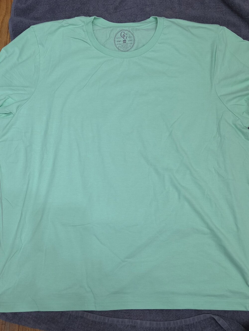 4XL Comfort Crew Neck T-Shirt in Mint Green